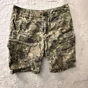 Levi's XX Cargo Shorts Mens 30 Green Camouflage Pockets Outdoor Utility Casual